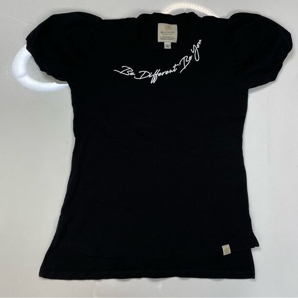 BULULU Resort Wear Be Different Be You Top Women Large Black Short Sleeve - Picture 1 of 6